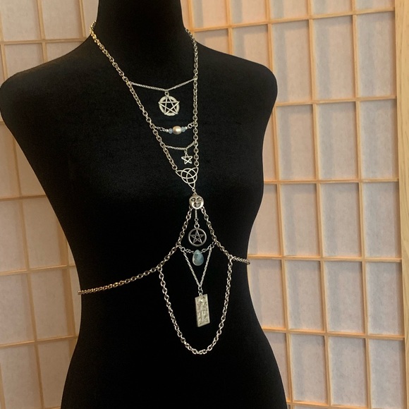 Handmade Silver Witchy Body Chain / Harness - Picture 6 of 6